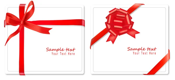 Collection of red bows with ribbons. Vector. — Stock Vector