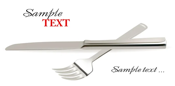 Chiuda di un coltello e una forchetta. Vettore . — Vettoriale Stock