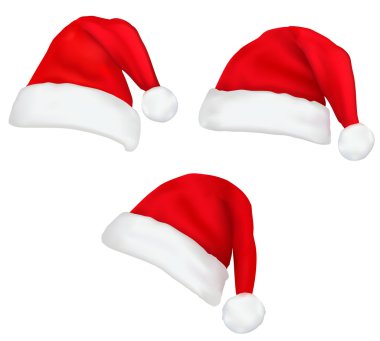 Santa hats. Vector illustration. clipart