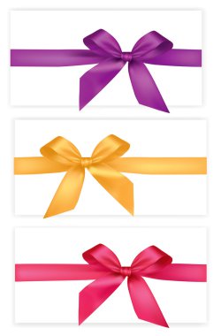 Collection of colored bows with ribbons. Vector. clipart