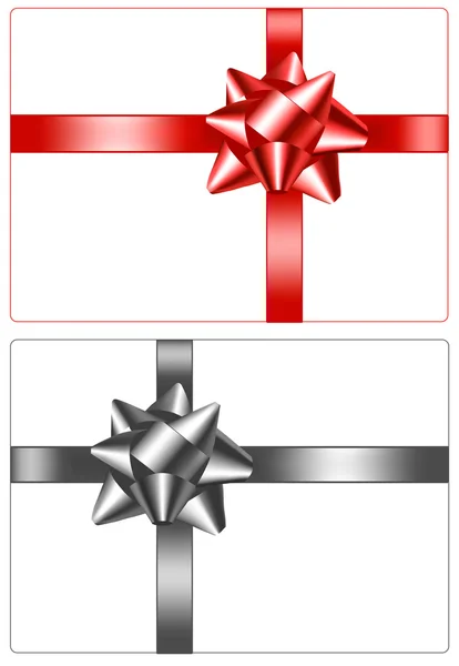 Dos lazos de regalo con cintas. Vector . — Archivo Imágenes Vectoriales