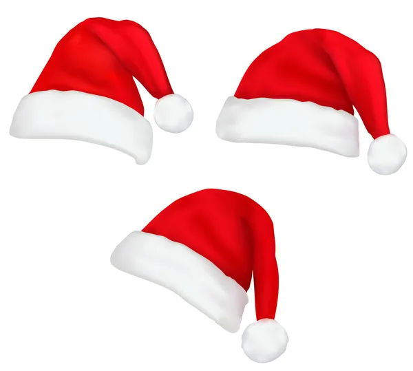 Santa klobouky. vektorové ilustrace. — Stockový vektor