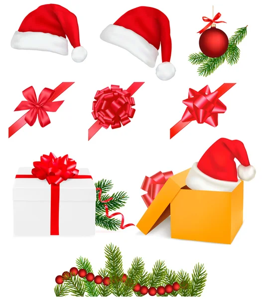 Set of Christmas objects. Vector. — Stock Vector
