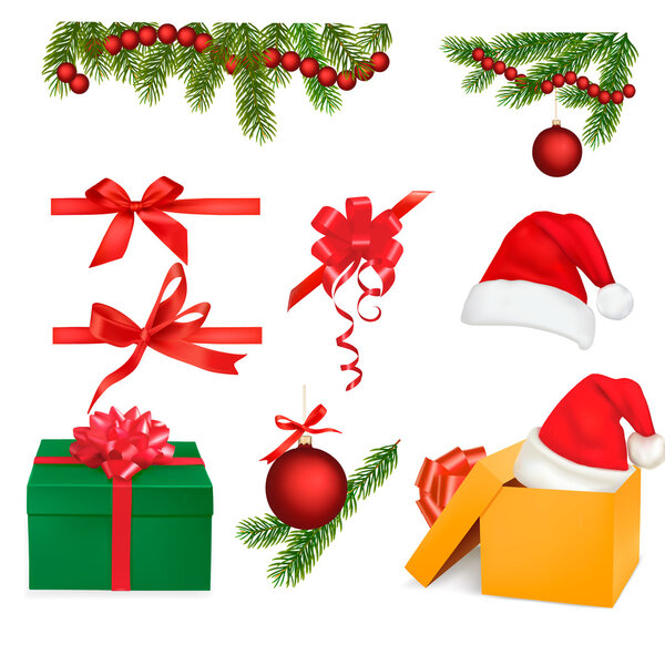 Набор рождественских предметов. Вектор
.