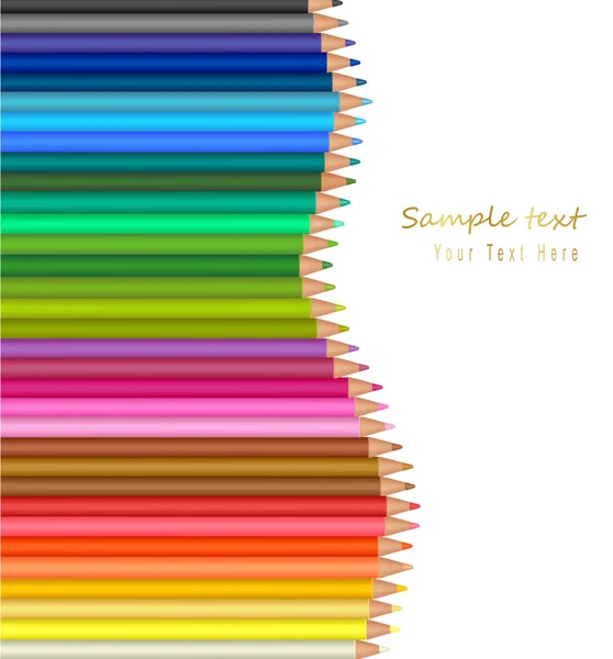 Fondo con lápices de color. Vector — Archivo Imágenes Vectoriales