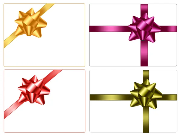 Collection of holiday colored bows with ribbons. Vector. — Stock Vector