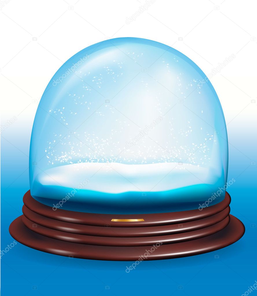 Empty snow dome over white background. Vector-illustration