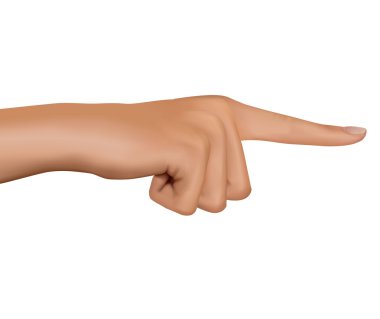 Hand with pointing finger. Vector.