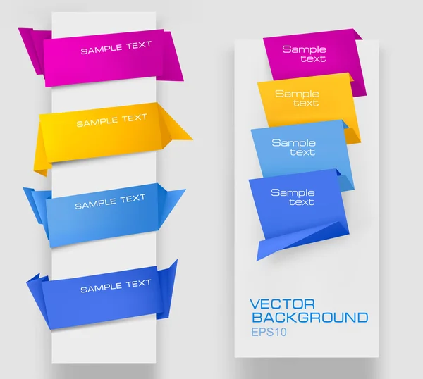 Origami kağıt banners.vector geçmiş dizi. — Stok Vektör