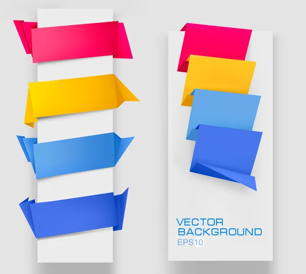 Conjunto de banners de papel de origam.Fundo vetorial . — Vetor de Stock