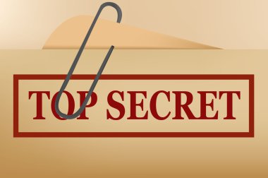 Top secret folder file with slight grunge. Vector. clipart