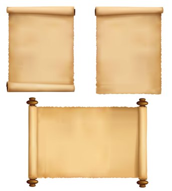 Set of old worn paper backgrounds. Vector.
