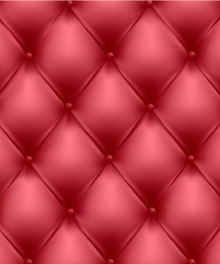 Red button-tufted leather background. Vector. clipart