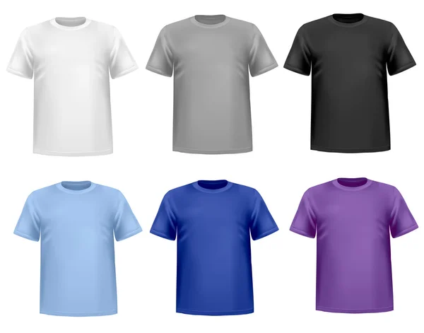 Farbe und weiße T-Shirt-Design-Vorlage. Vektorillustration — Stockvektor