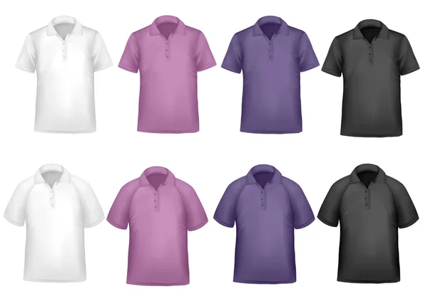 Modello di design di t-shirt a colori e bianche. Illustrazione vettoriale — Vettoriale Stock