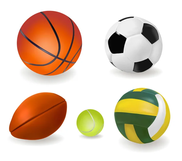 Set of sport balls. Vector. — Stock Vector