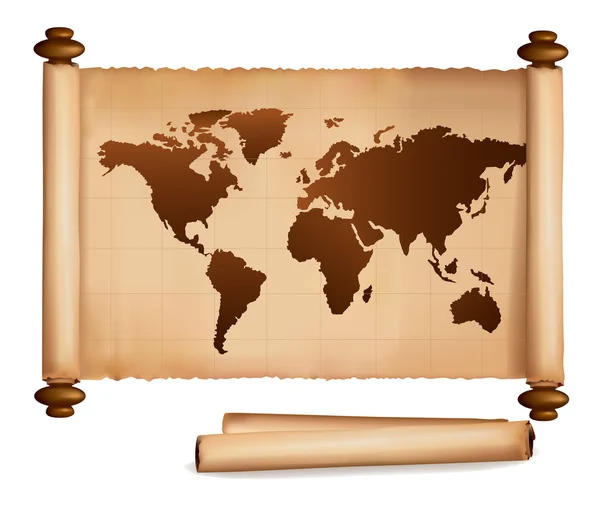 World map in vintage pattern. Vector. — Stock Vector