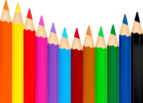 Цветные карандаши на белом. Вектор — стоковый вектор