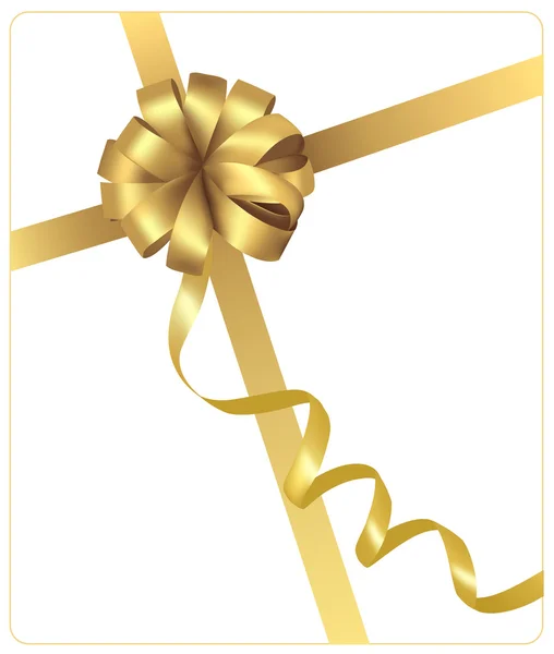 Arco de oro navideño con una cinta. Vector . — Archivo Imágenes Vectoriales