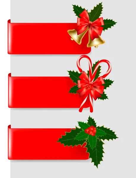 Set van winter christmas banners. vectorillustratie — Stockvector