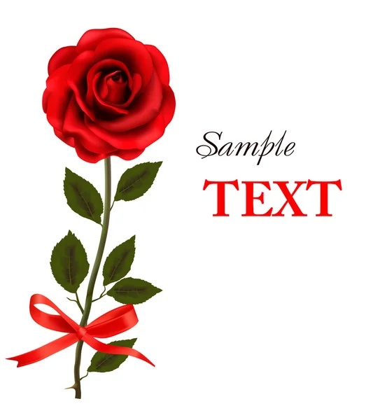 Gyönyörű piros rózsa, és meghajolt. vektoros illusztráció. — Stock Vector