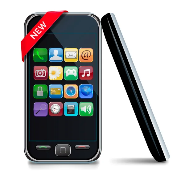 Dwa nowoczesne ekran dotykowy telefony komórkowe. wektor. — Wektor stockowy