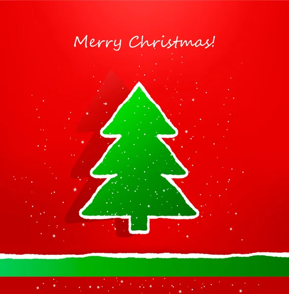 Vánoční přání s zelená kniha strom. vektorové ilustrace. — Stockový vektor