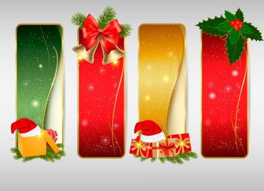 Set of winter christmas banners. Vector illustration clipart