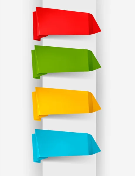 カラフルな折り紙紙バナーの巨大なセット。ベクトル イラスト. — ストックベクタ