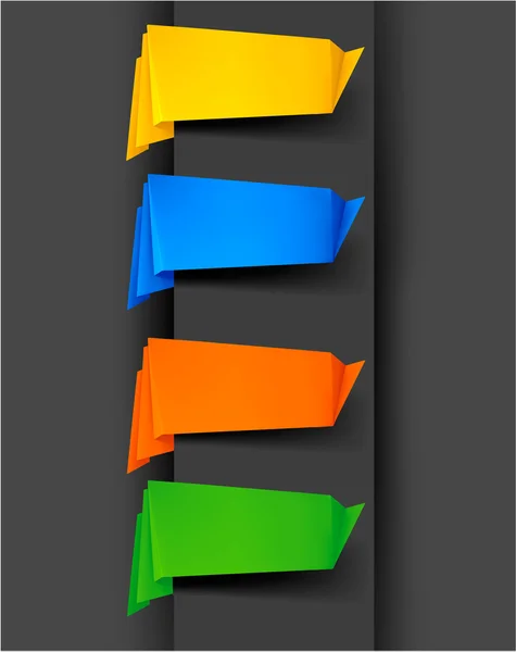 Enorme set van kleurrijke origami papier banners. vectorillustratie. — Stockvector