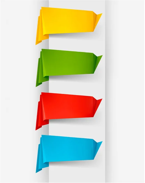 Ogromny zestaw kolorowe origami papieru banery. Ilustracja wektorowa. — Wektor stockowy