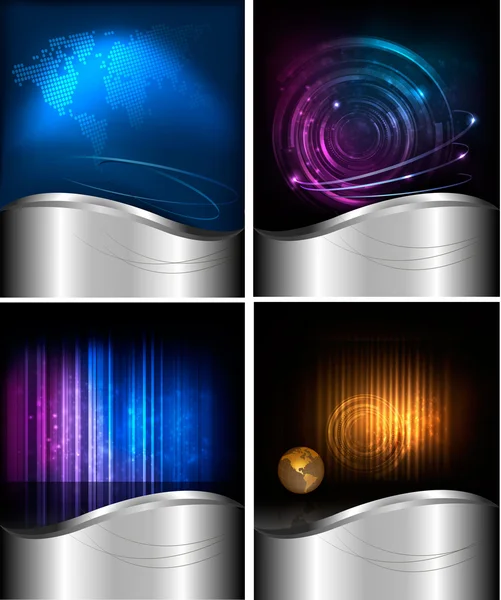 Big set of abstract technology and business backgrounds. Vector — Stock Vector
