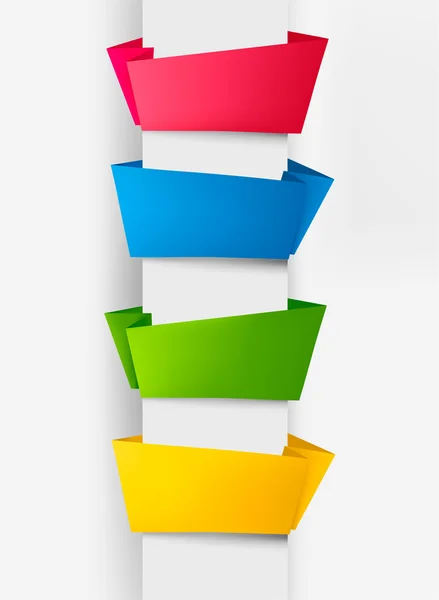 Grote verzameling van kleurrijke origami papier banners. vectorillustratie. — Stockvector