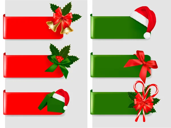 Set van winter kerst achtergronden. vectorillustratie — Stockvector