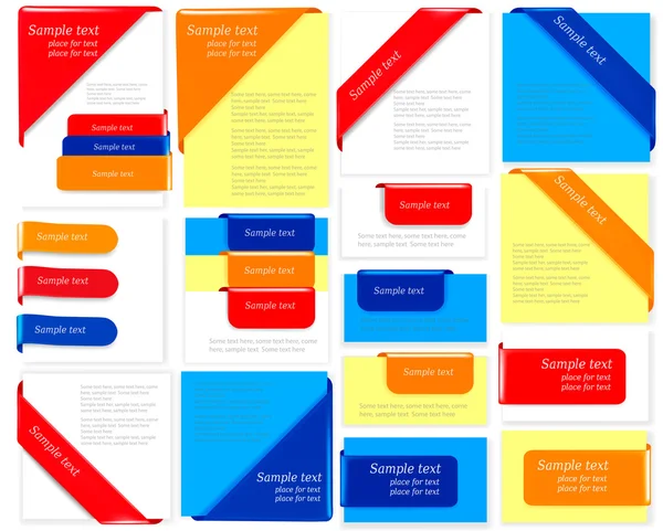 Enorme set van kleurrijke origami papier banners. vectorillustratie. — Stockvector