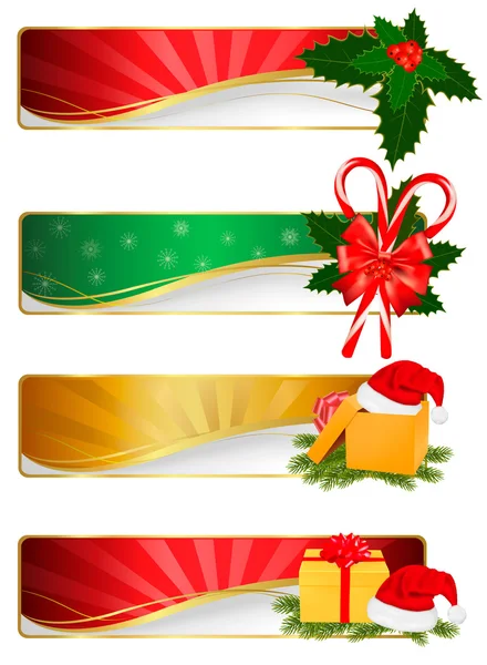 Conjunto de fondos de Navidad de invierno. Ilustración vectorial — Vector de stock