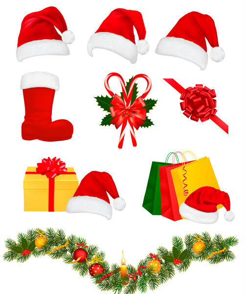 Набор рождественских предметов. Вектор
.