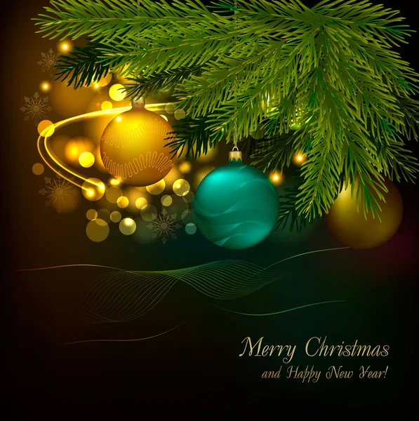 圣诞背景树和球. — 图库矢量图片