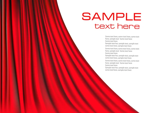 Fond avec rideau de velours rouge. — Image vectorielle