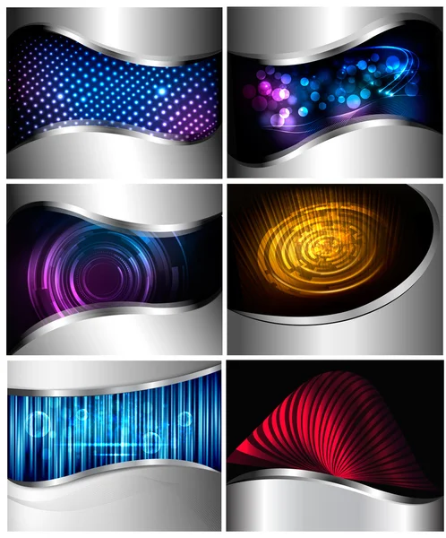 Big set of abstract technology and business backgrounds. Vector — Stock Vector