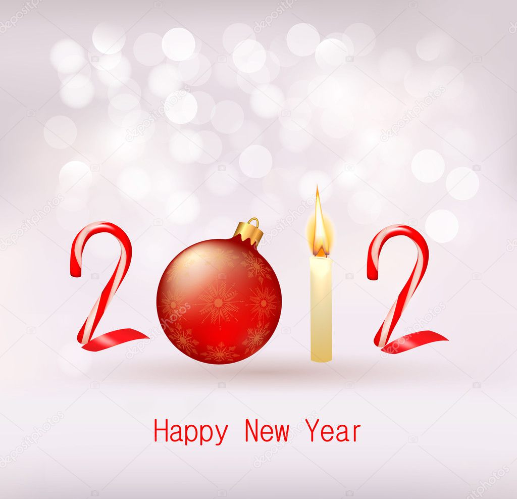 Happy new year 2012! New year design template. Vector illustration.
