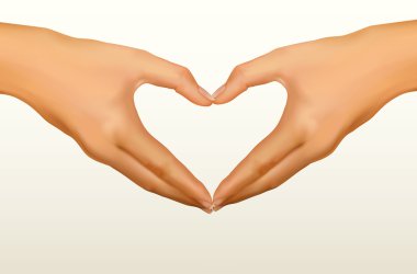 Woman's hands made in the form of heart. clipart