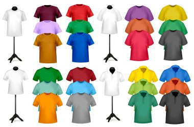 Color t-shirt design template. Vector illustration. clipart