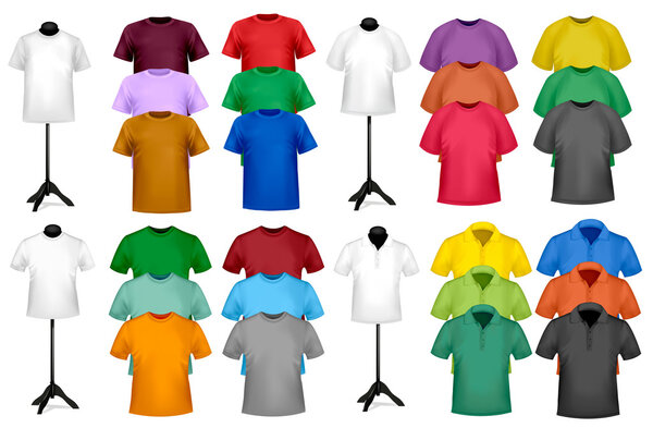 Color t-shirt design template. Vector illustration.