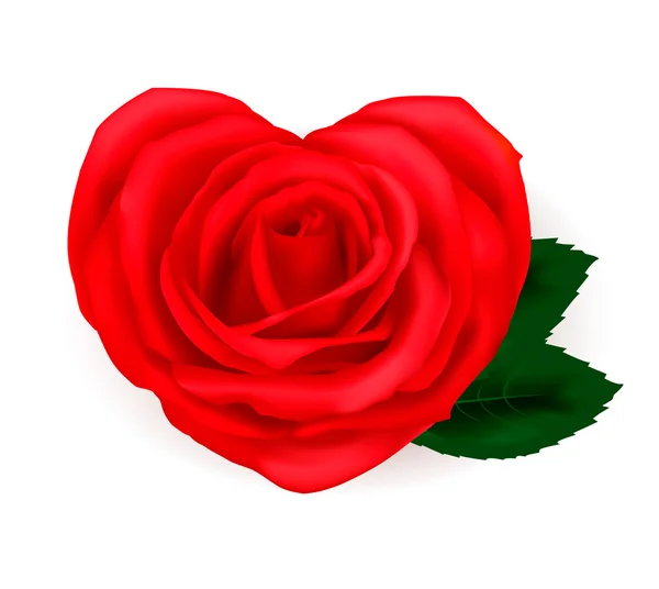 Valentijn wenskaart met hart gemaakt van rozen. vector. — Stockvector
