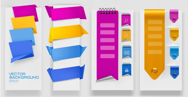 Obrovská sada barevné origami papír bannery. vektorové ilustrace. — Stockový vektor