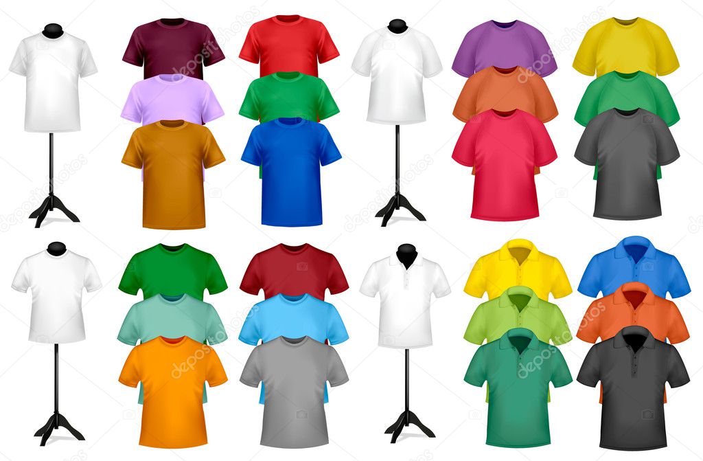 Color t-shirt design template. Vector illustration.
