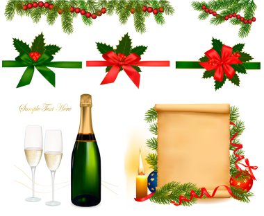 Set of holiday objects. Vector Illustration. clipart