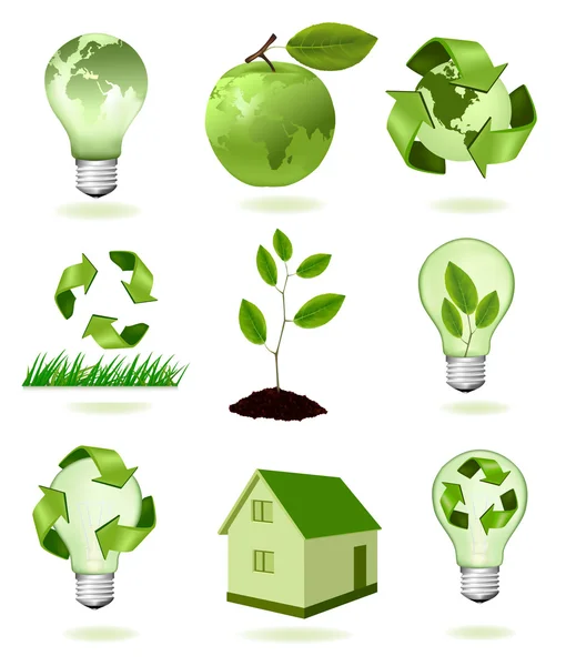 Big set of ecology icons. Vector. — Stock Vector