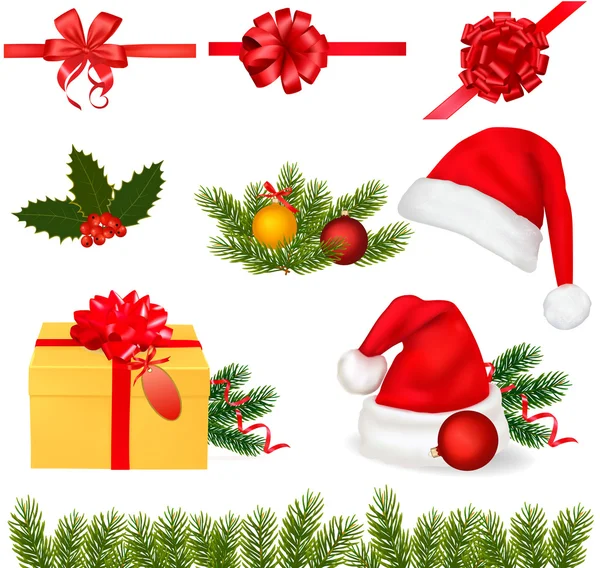 Set di icone natalizie. illustrazione vettoriale. — Vettoriale Stock